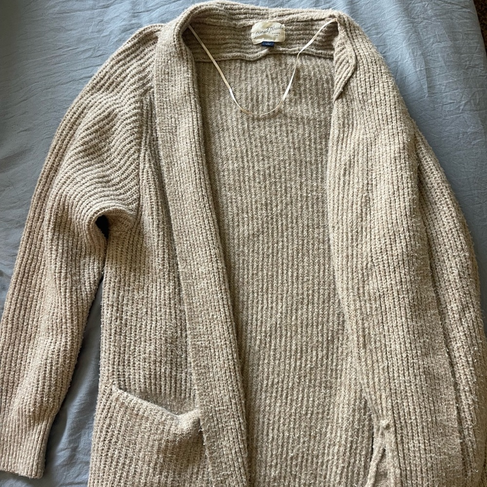 Universal Thread Tan Open-Front Sweater